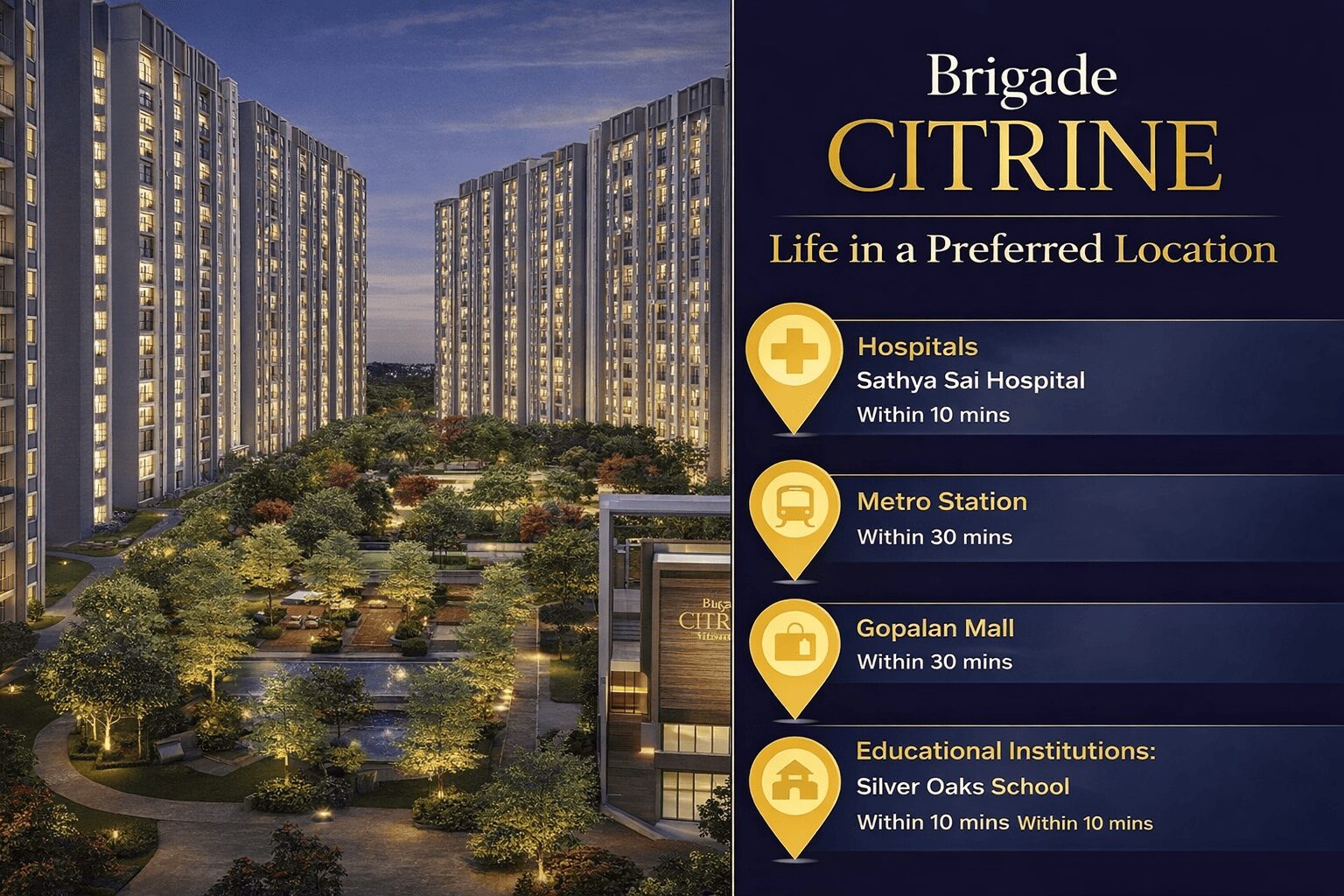 Brigade Citrine in Budigere Cross, Old Madras Road, Bangalore Details