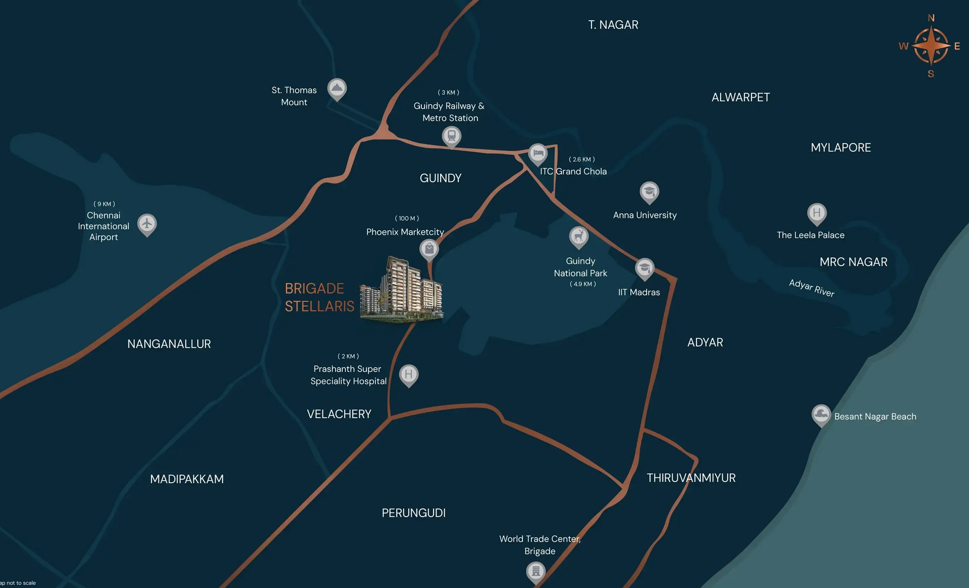 Brigade Stellaris Velachery Chennai location map