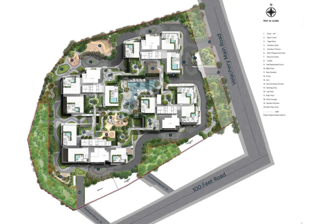 Brigade Stellaris Velachery Chennai master plan across 5.19 acres and four towers