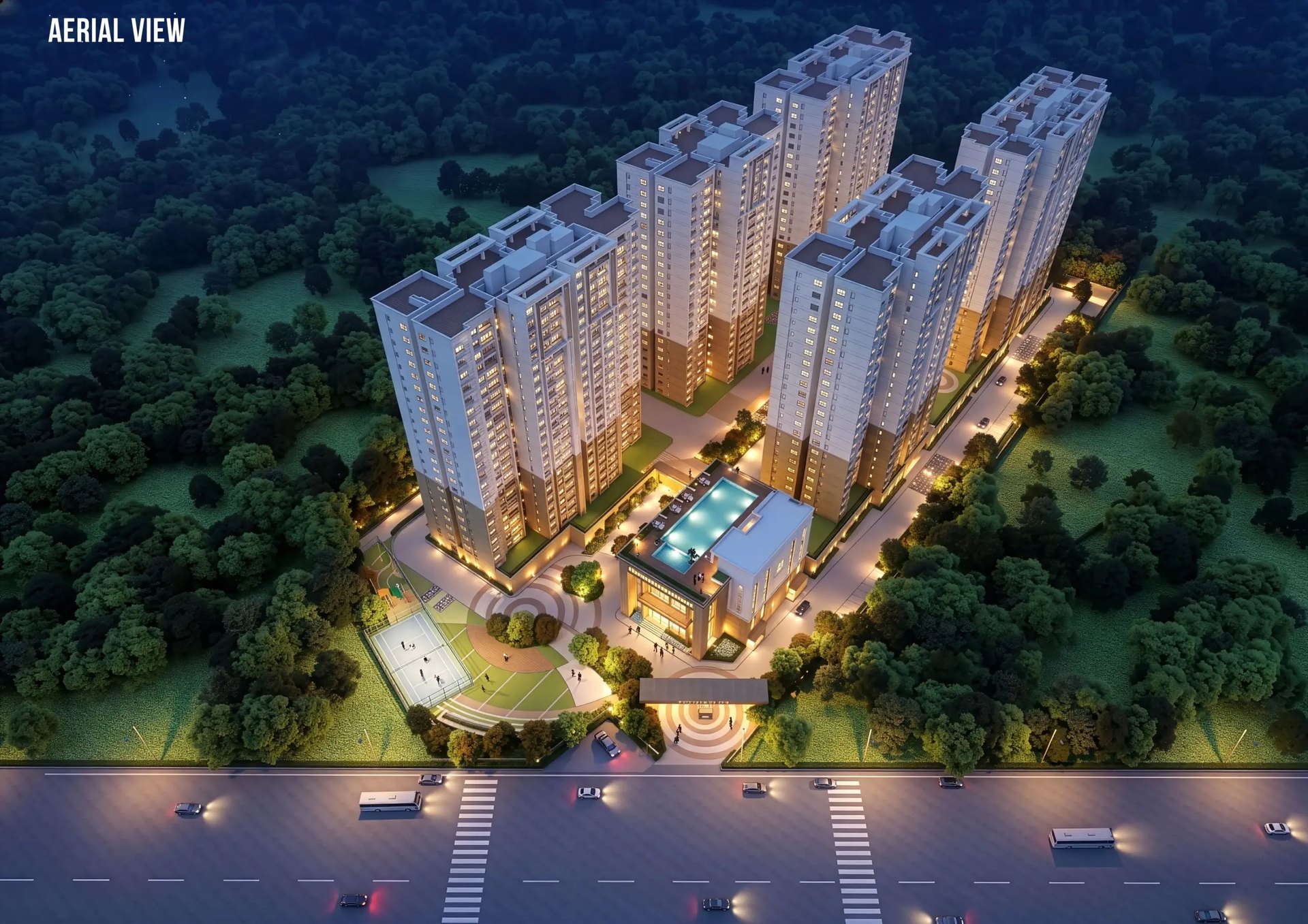 Prestige Palm Court Madhavaram Chennai aerial view of the 8.44 acre development