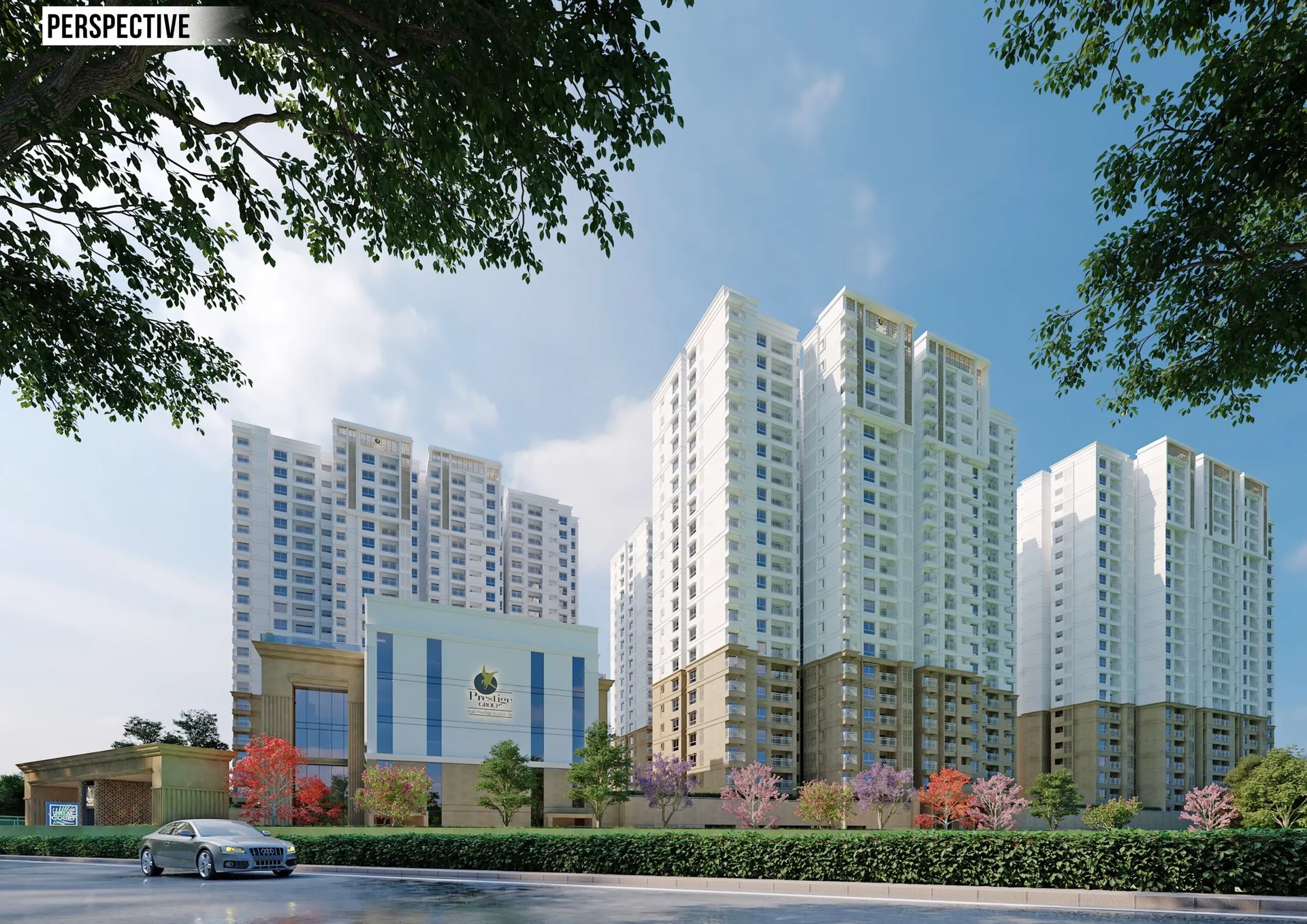 Prestige Palm Court Madhavaram Chennai perspective view of the apartment towers