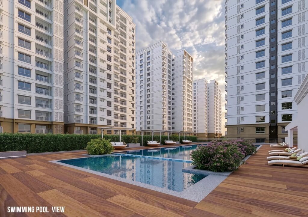 Prestige Palm Court Madhavaram Chennai swimming pool at the 8.44 acre development