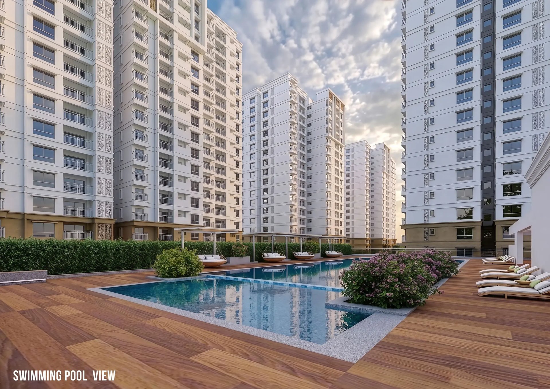 Prestige Palm Court Madhavaram Chennai swimming pool view