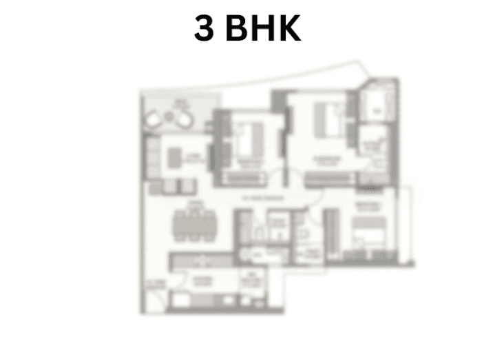Mahindra Citadel 3 BHK floor plan