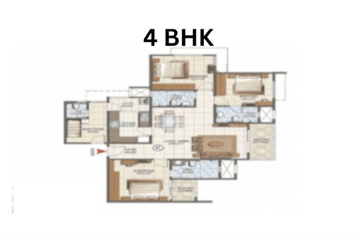 Mahindra Citadel 4 BHK floor plan