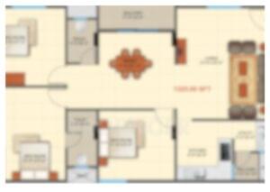 3 bhk floor plan
